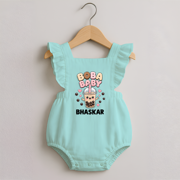 Boba Baby Drink Lover Romper Frock - MINT GREEN - 0 - 3 Months Old (Chest 19")