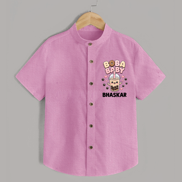 Boba Baby Drink Lover Shirt - BABY PINK - 0 - 6 Months Old (Chest 23")