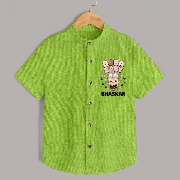 Boba Baby Drink Lover Shirt - LIME GREEN - 0 - 6 Months Old (Chest 23")