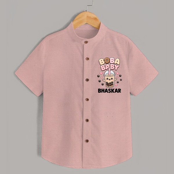 Boba Baby Drink Lover Shirt - PEACH - 0 - 6 Months Old (Chest 23")