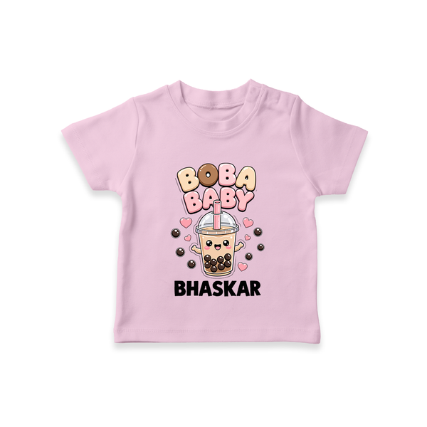 Boba Baby Drink Lover Tshirt - BABY PINK - 0-5 Months Old (Chest 17")