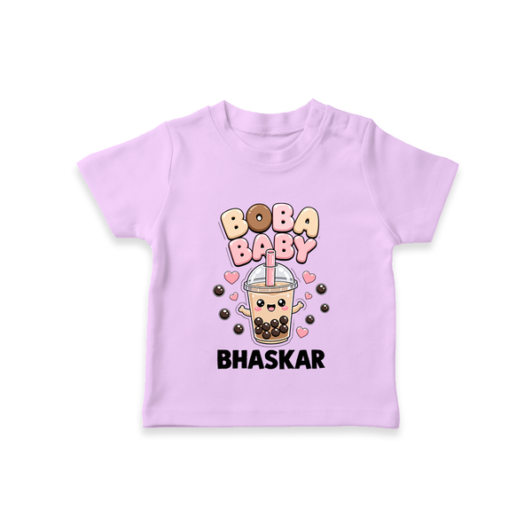 Boba Baby Drink Lover Tshirt - LILAC - 0-5 Months Old (Chest 17")