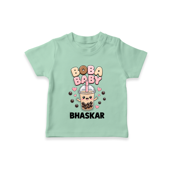 Boba Baby Drink Lover Tshirt - MINT GREEN - 0-5 Months Old (Chest 17")