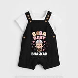 Boba Baby Drink Lover Dungaree - BLACK - 0 - 5 Months Old (Chest 18")