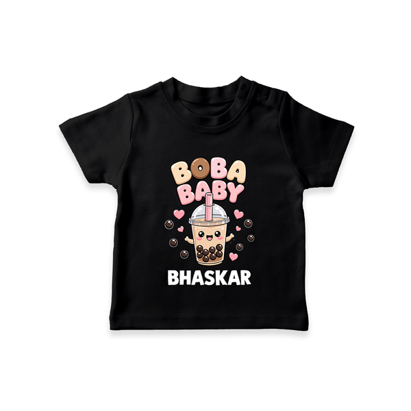 Boba Baby Drink Lover Tshirt - BLACK - 0-5 Months Old (Chest 17")