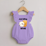 Just Idling South Indian Food Romper Frock - LILAC - 0 - 3 Months Old (Chest 19")