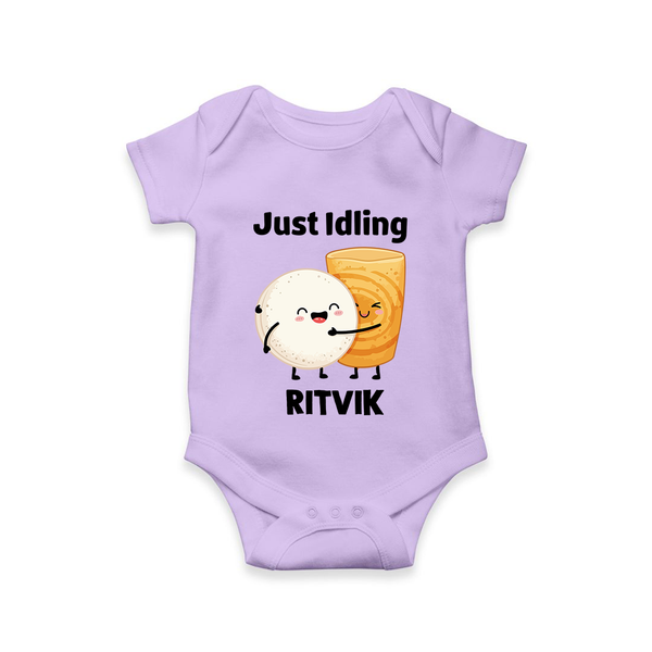 Just Idling South Indian Food Romper - LILAC - New Born (Chest 14")