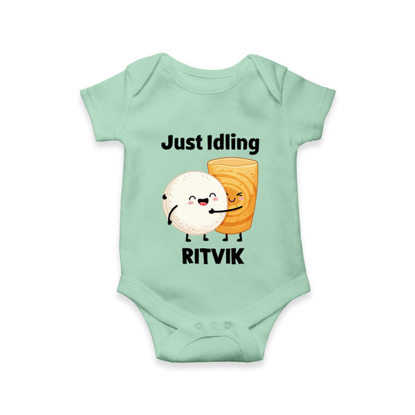 Just Idling South Indian Food Romper - MINT GREEN - New Born (Chest 14")