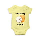 Just Idling South Indian Food Romper - PASTEL YELLOW - New Born (Chest 14")