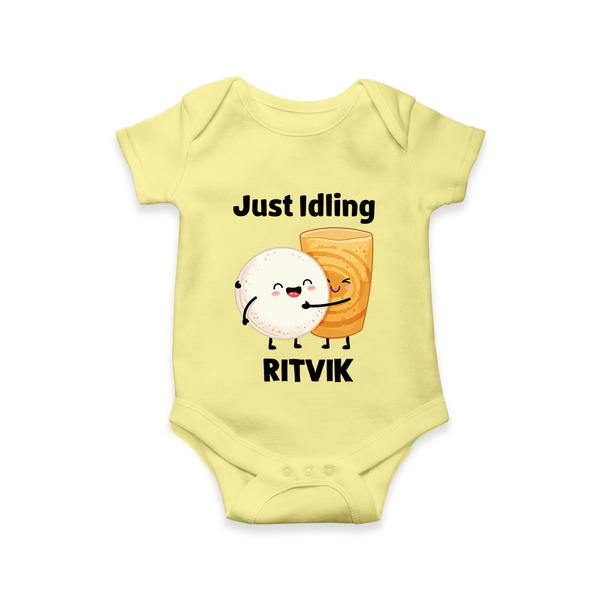 Just Idling South Indian Food Romper - PASTEL YELLOW - New Born (Chest 14")