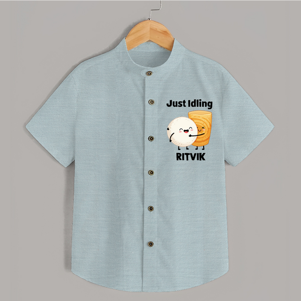 Just Idling South Indian Food Shirt - ARCTIC BLUE - 0 - 6 Months Old (Chest 23")