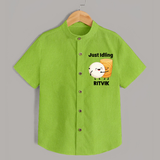 Just Idling South Indian Food Shirt - LIME GREEN - 0 - 6 Months Old (Chest 23")