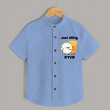 Just Idling South Indian Food Shirt - SKY BLUE - 0 - 6 Months Old (Chest 23")