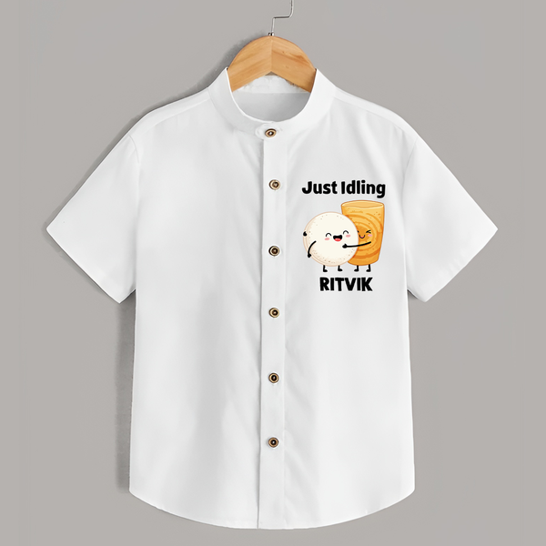 Just Idling South Indian Food Shirt - WHITE - 0 - 6 Months Old (Chest 23")