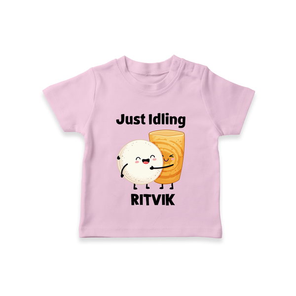 Just Idling South Indian Food Tshirt - BABY PINK - 0-5 Months Old (Chest 17")