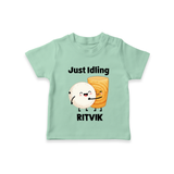 Just Idling South Indian Food Tshirt - MINT GREEN - 0-5 Months Old (Chest 17")