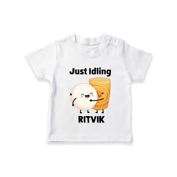 Just Idling South Indian Food Tshirt - WHITE - 0-5 Months Old (Chest 17")