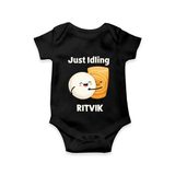 Just Idling South Indian Food Romper - BLACK - New Born (Chest 14")