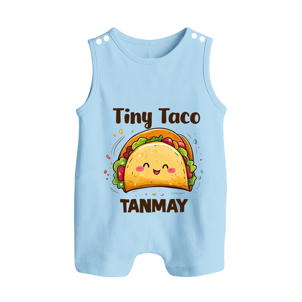 Tiny Taco Foodie Button Romper - BABY BLUE - New Born (Chest 18")
