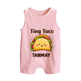 Tiny Taco Foodie Button Romper - BABY PINK - New Born (Chest 18")