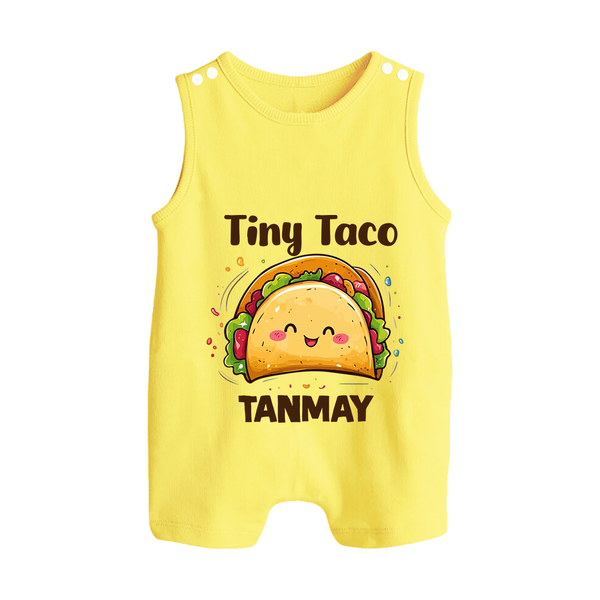 Tiny Taco Foodie Button Romper - PASTEL YELLOW - New Born (Chest 18")