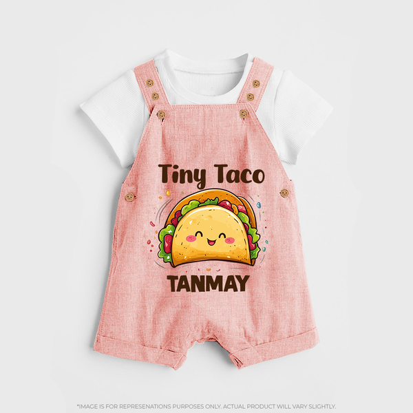 Tiny Taco Foodie Dungaree - PEACH - 0 - 5 Months Old (Chest 18")