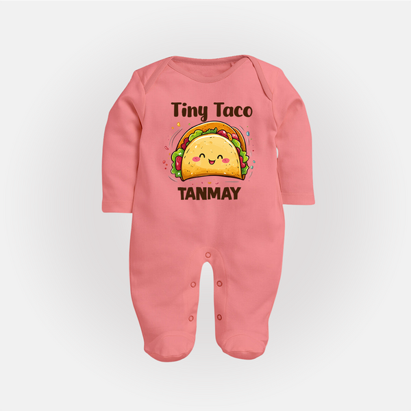 Tiny Taco Foodie Full body suit - PEACH - New Born (Chest 7.5")