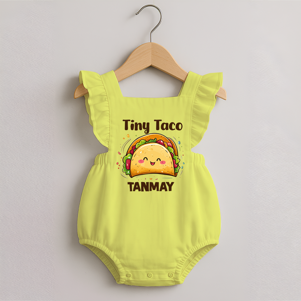Tiny Taco Foodie Romper Frock - PASTEL YELLOW - 0 - 3 Months Old (Chest 19")