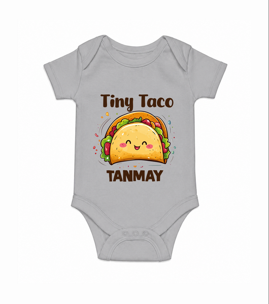 Tiny Taco Foodie Romper - GREY - New Born (Chest 14")
