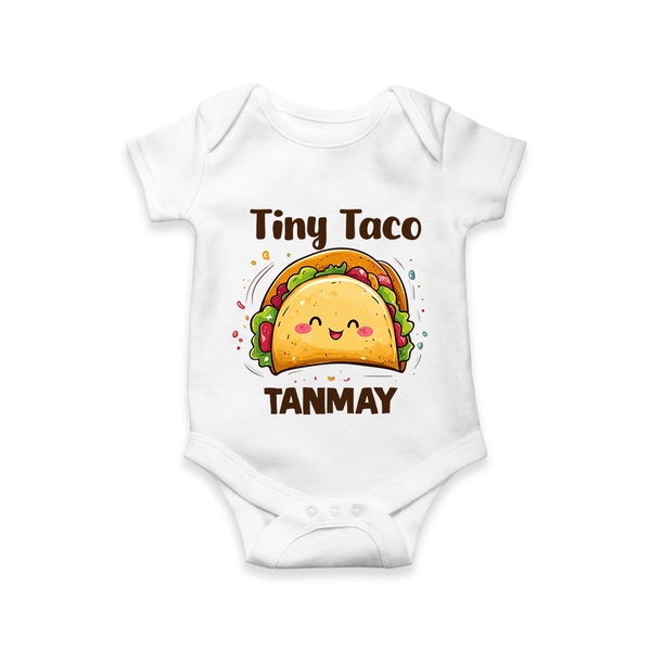 Tiny Taco Foodie Romper - WHITE - New Born (Chest 14")