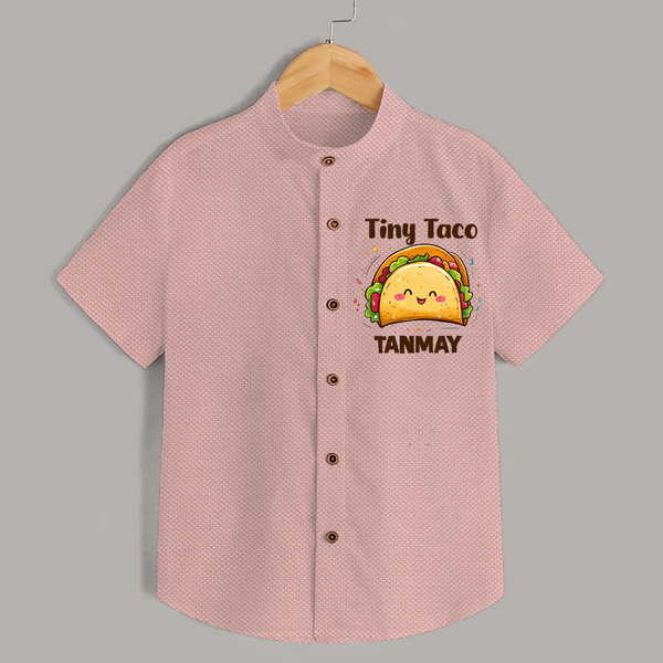 Tiny Taco Foodie Shirt - PEACH - 0 - 6 Months Old (Chest 23")
