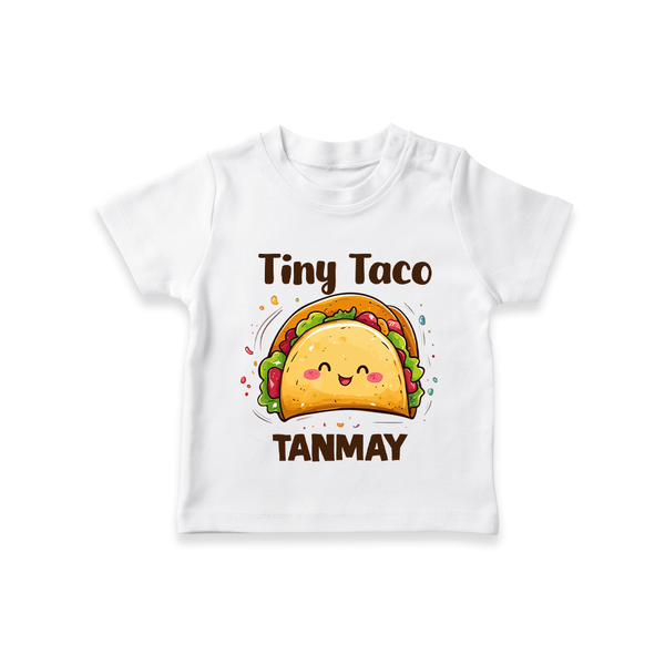 Tiny Taco Foodie Tshirt - WHITE - 0-5 Months Old (Chest 17")