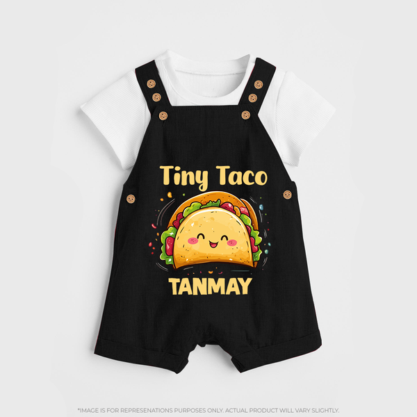 Tiny Taco Foodie Dungaree - BLACK - 0 - 5 Months Old (Chest 18")