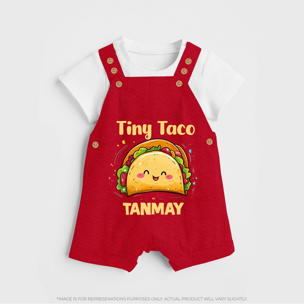 Tiny Taco Foodie Dungaree - RED - 0 - 5 Months Old (Chest 18")