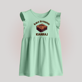 Baby Brownie Dessert Lover Baby Frock - MINT GREEN - 0 - 3 Months Old (Chest 17")