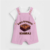 Baby Brownie Dessert Lover Dungaree - BABY PINK - 0 - 5 Months Old (Chest 18")