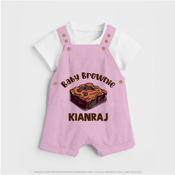 Baby Brownie Dessert Lover Dungaree - BABY PINK - 0 - 5 Months Old (Chest 18")