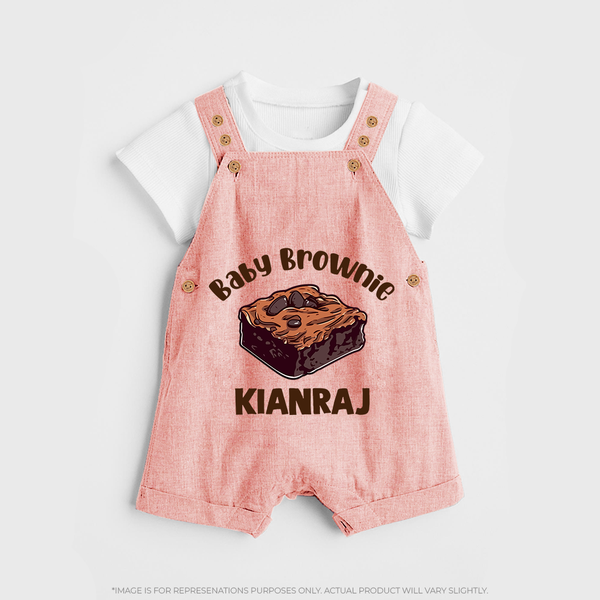Baby Brownie Dessert Lover Dungaree - PEACH - 0 - 5 Months Old (Chest 18")