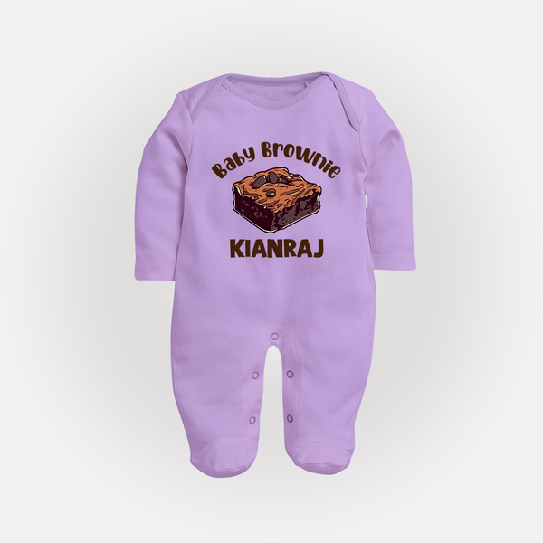 Baby Brownie Dessert Lover Full body suit - LILAC - New Born (Chest 7.5")