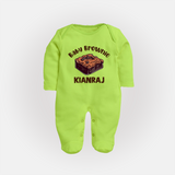 Baby Brownie Dessert Lover Full body suit - LIME GREEN - New Born (Chest 7.5")
