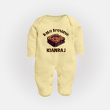Baby Brownie Dessert Lover Full body suit - PASTEL YELLOW - New Born (Chest 7.5")
