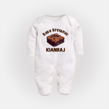 Baby Brownie Dessert Lover Full body suit - WHITE - New Born (Chest 7.5")