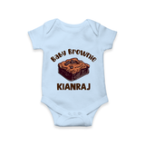 Baby Brownie Dessert Lover Romper - BABY BLUE - New Born (Chest 14")