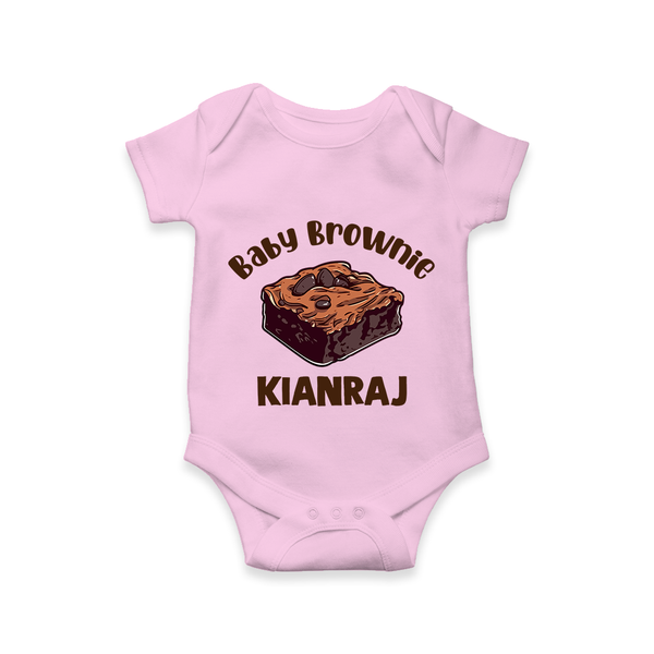 Baby Brownie Dessert Lover Romper - BABY PINK - New Born (Chest 14")