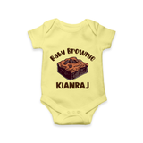 Baby Brownie Dessert Lover Romper - PASTEL YELLOW - New Born (Chest 14")