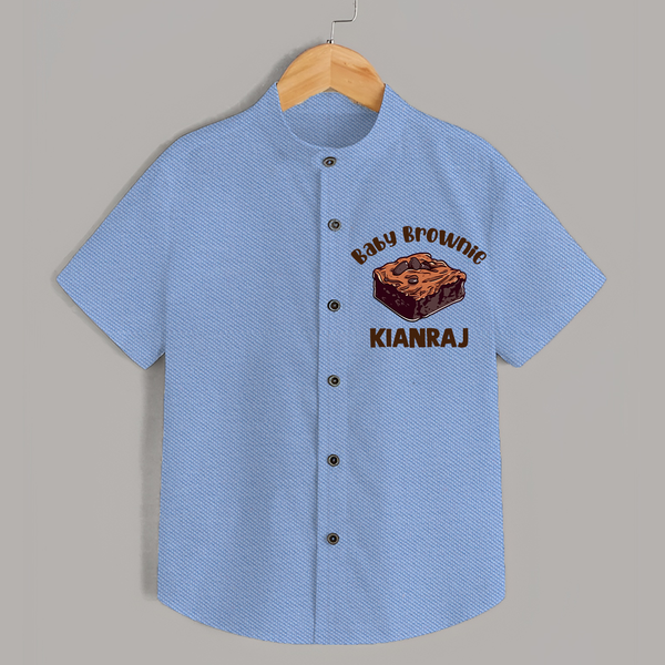 Baby Brownie Dessert Lover Shirt - SKY BLUE - 0 - 6 Months Old (Chest 23")
