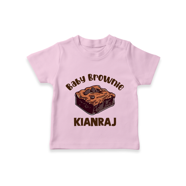 Baby Brownie Dessert Lover Tshirt - BABY PINK - 0-5 Months Old (Chest 17")