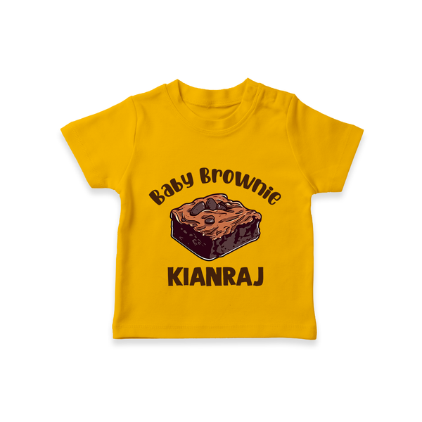 Baby Brownie Dessert Lover Tshirt - CHROME YELLOW - 0-5 Months Old (Chest 17")
