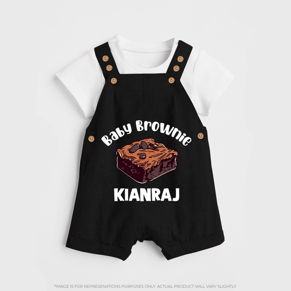 Baby Brownie Dessert Lover Dungaree - BLACK - 0 - 5 Months Old (Chest 18")