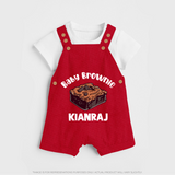Baby Brownie Dessert Lover Dungaree - RED - 0 - 5 Months Old (Chest 18")